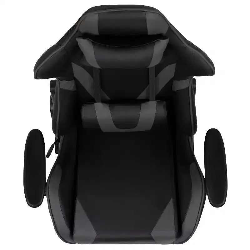 Sedia da gaming ergonomica da corsa Emma e Oliver con schienale completamente reclinabile in similpelle rossa