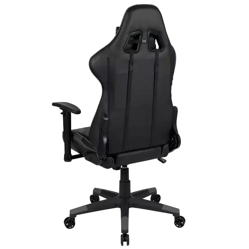 Sedia da gaming ergonomica da corsa Emma e Oliver con schienale completamente reclinabile in similpelle rossa