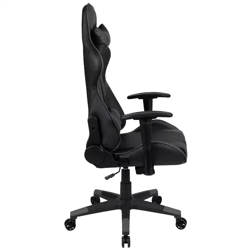 Sedia da gaming ergonomica da corsa Emma e Oliver con schienale completamente reclinabile in similpelle rossa
