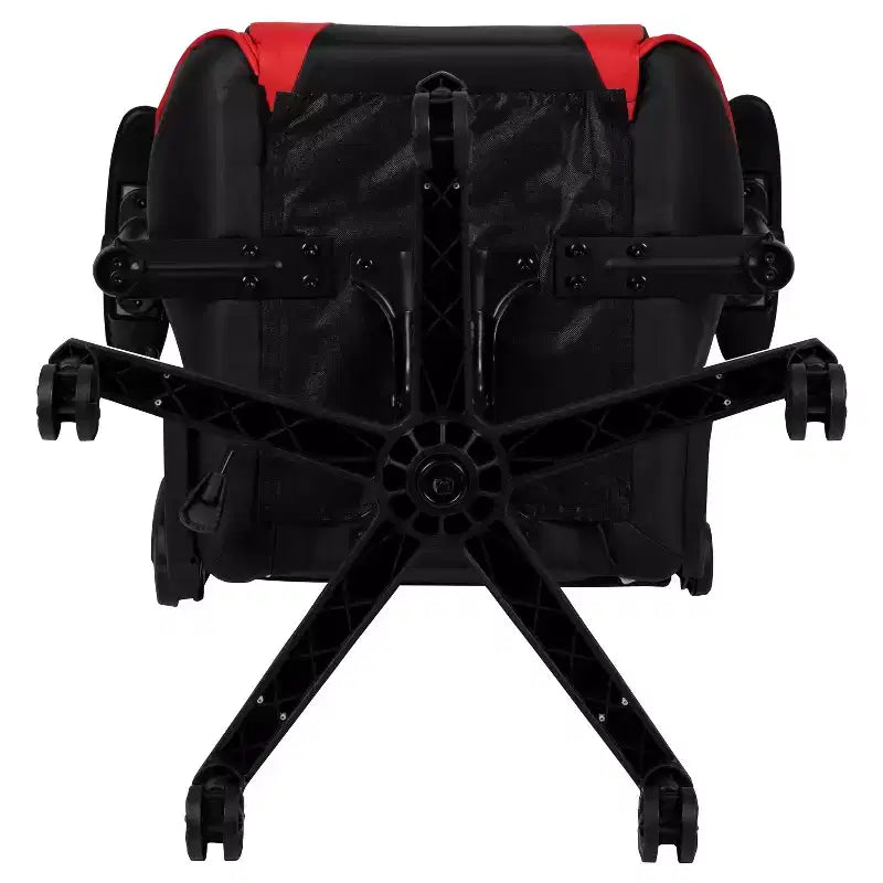 Sedia da gaming ergonomica da corsa Emma e Oliver con schienale completamente reclinabile in similpelle rossa