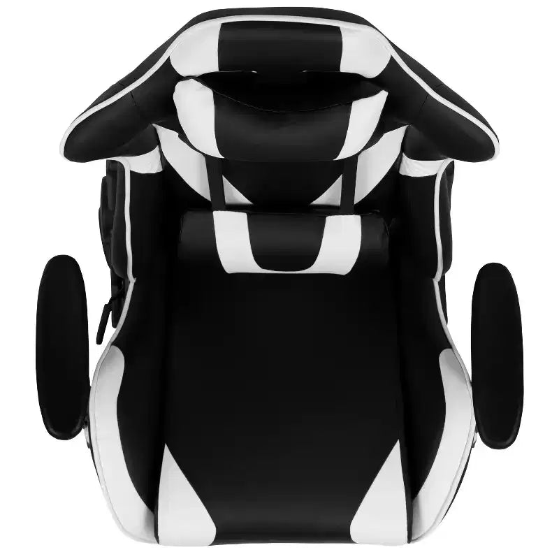 Sedia da gaming ergonomica da corsa Emma e Oliver con schienale completamente reclinabile in similpelle rossa