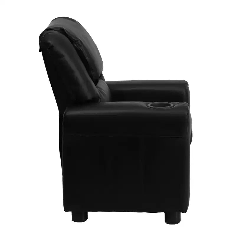 Emma and Oliver Contemporary Kids Recliner with Cup Holder and Headrest