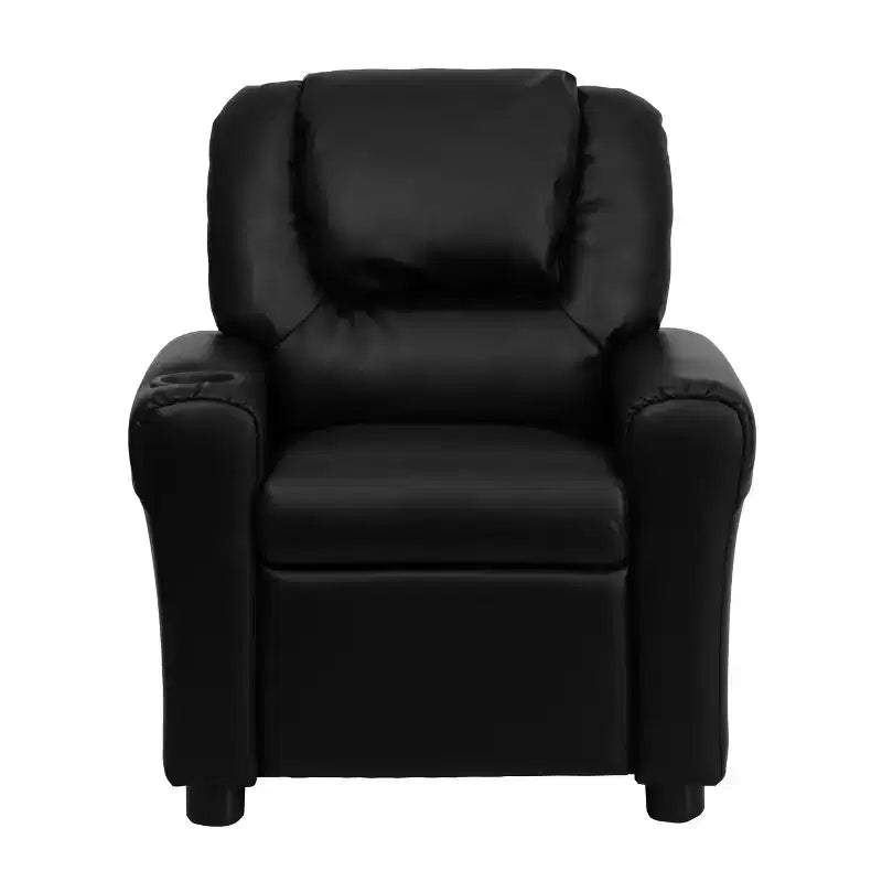 Emma and Oliver Contemporary Kids Recliner with Cup Holder and Headrest