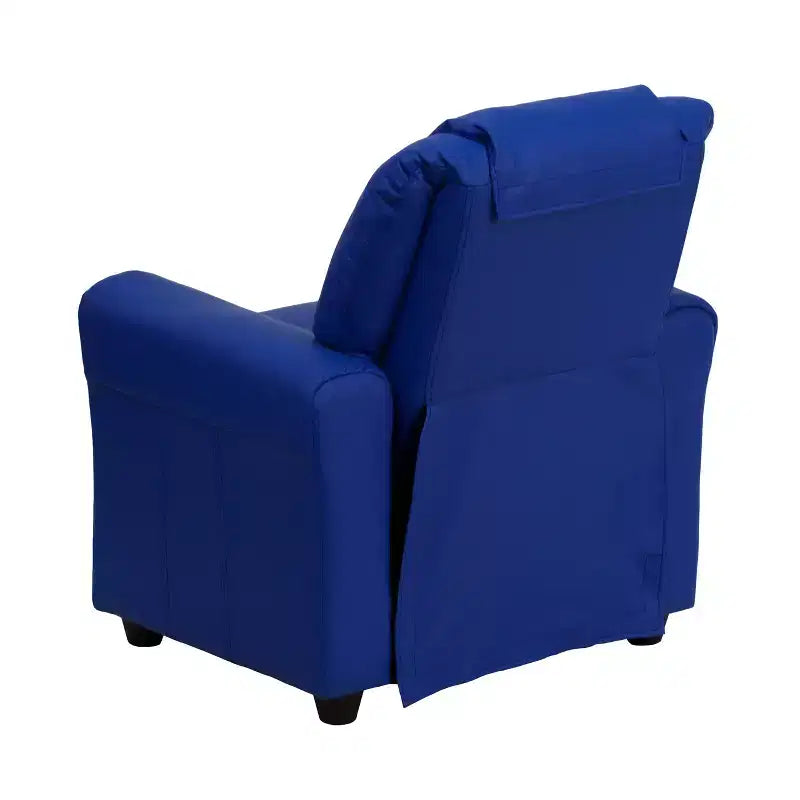Emma and Oliver Contemporary Kids Recliner with Cup Holder and Headrest