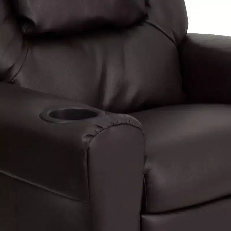 Emma and Oliver Contemporary Kids Recliner with Cup Holder and Headrest