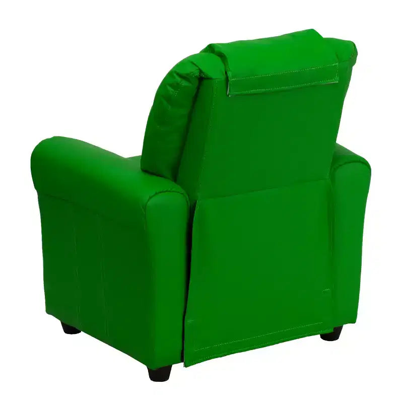Emma and Oliver Contemporary Kids Recliner with Cup Holder and Headrest