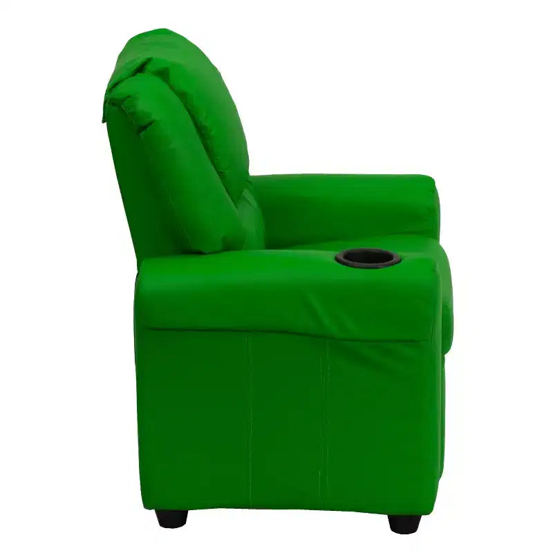 Emma and Oliver Contemporary Kids Recliner with Cup Holder and Headrest