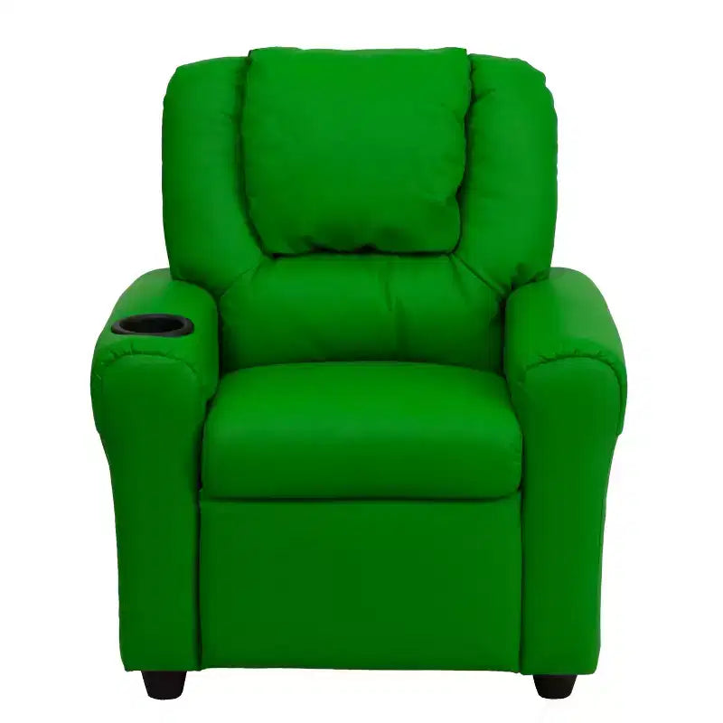Emma and Oliver Contemporary Kids Recliner with Cup Holder and Headrest