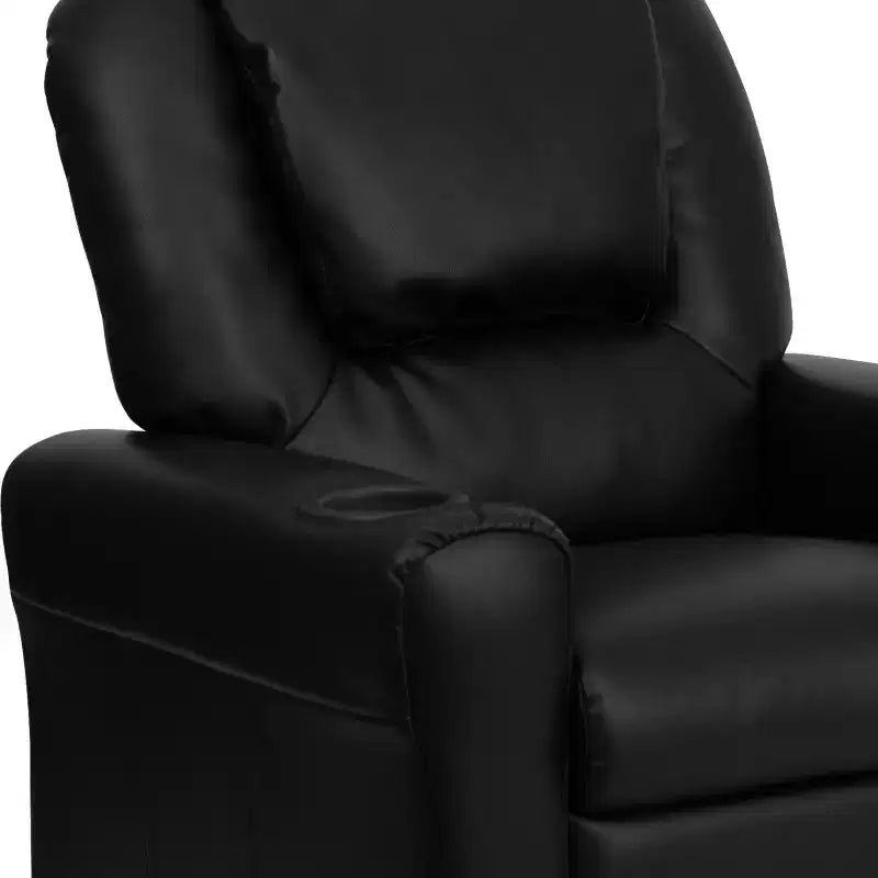 Emma and Oliver Contemporary Kids Recliner with Cup Holder and Headrest