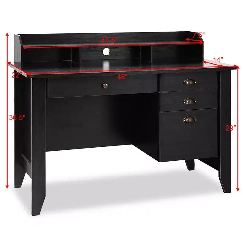Costway Computer Desk PC Laptop Writing Table Workstation Student Study Furniture Black
