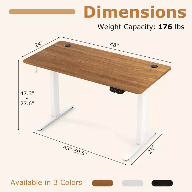 Costway Electric Adjustable Standing up Desk Dual Motor w/ Controller