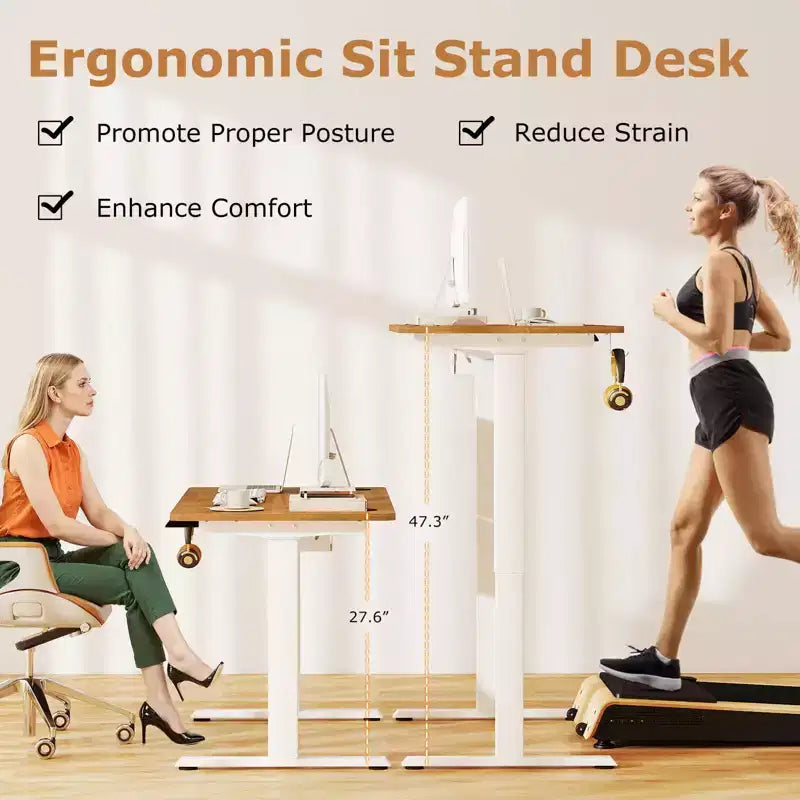 Costway Electric Adjustable Standing up Desk Dual Motor w/ Controller