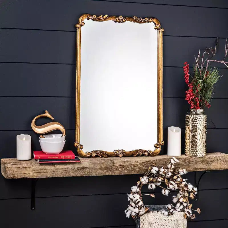 Cooper Classics Toulouse Gold 24 1/2 x 36 Rectangular Wall Mirror