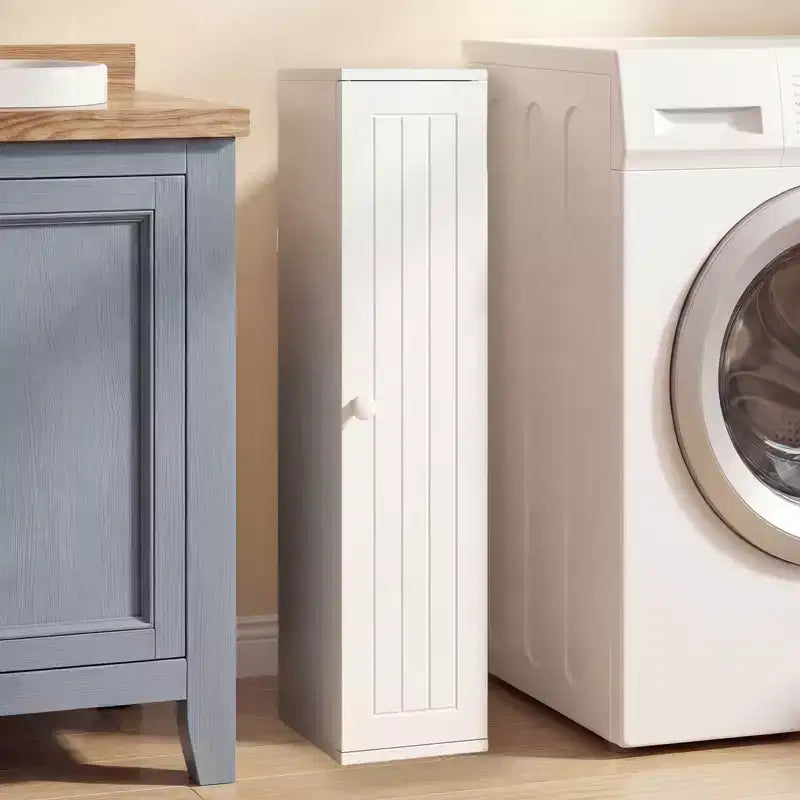 Costway Toilet Tissue Storage Tower Bathroom Storage Floor Cabinet w/ 4 Shelves