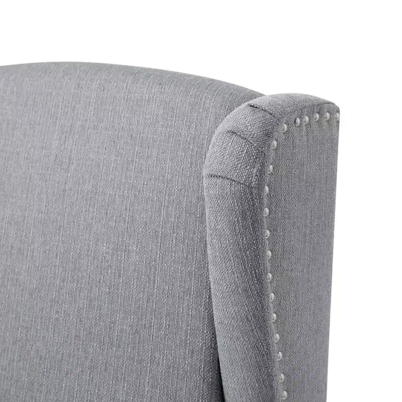 Emma and Oliver Fabric Upholstered Easy Push Back Recliner - Classic Wingback Design with Nailhead Accent Trim and Footrest