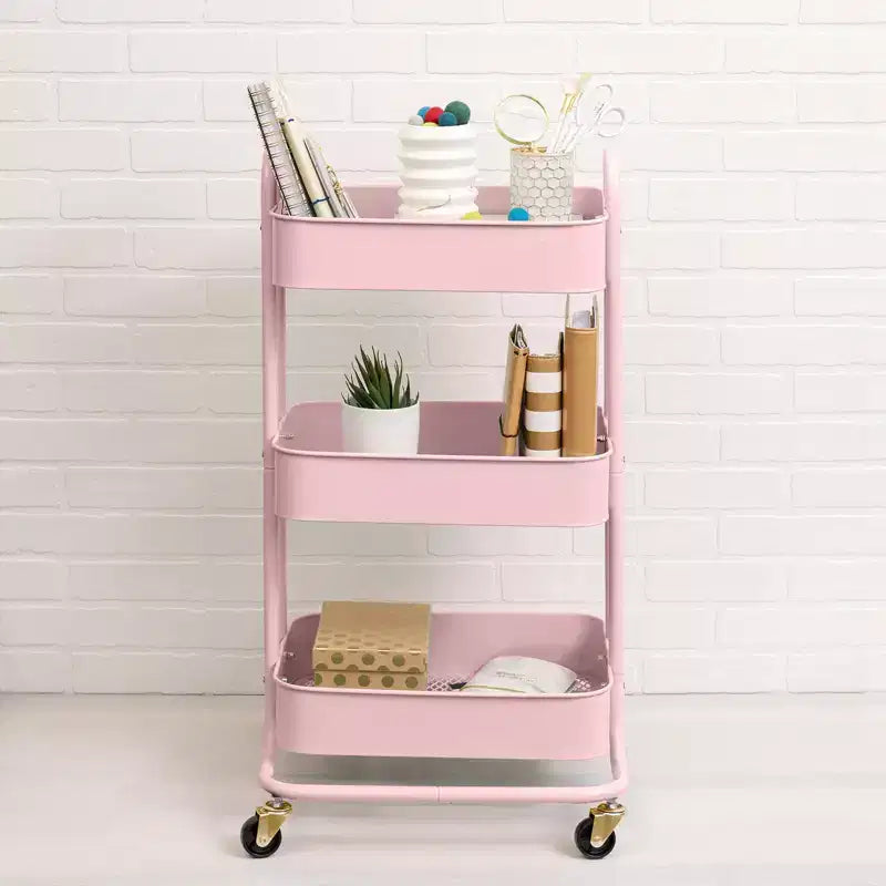 Chariot de rangement We R A La Cart avec poignées - Rose