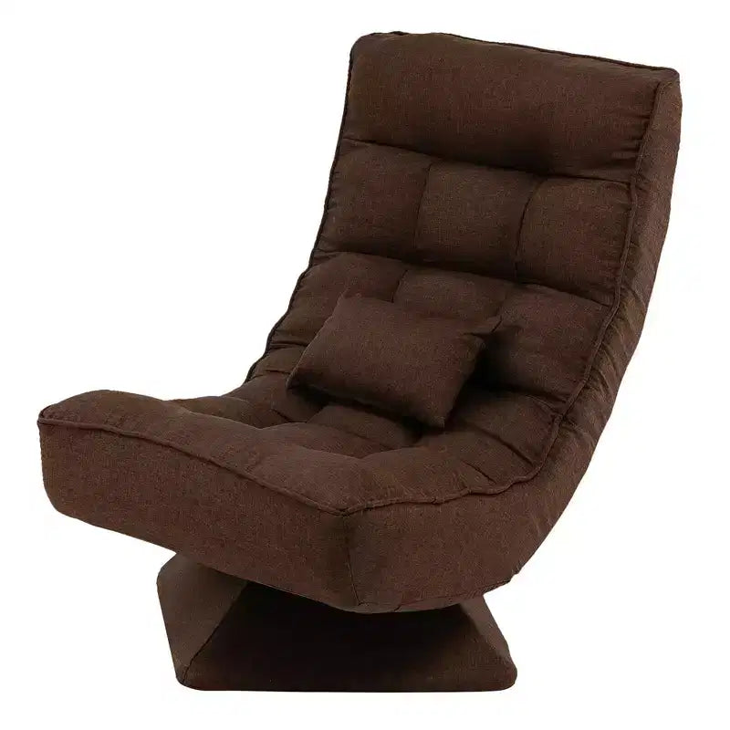 Costway 360 Swivel Floor Chair 5-Level Adjustable Lazy Chair w/ Massage Pillow Grey\Black\Brown