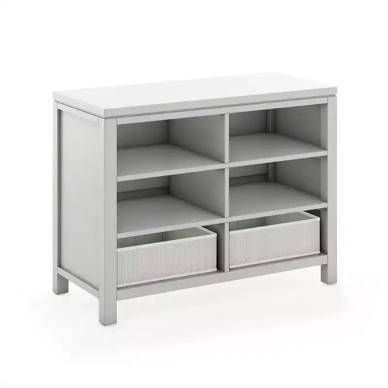Martha Stewart Crafting Kids' Double Open Storage: Children's Wooden Arts and Crafts Supply Organizer with Fabric Bin Storage