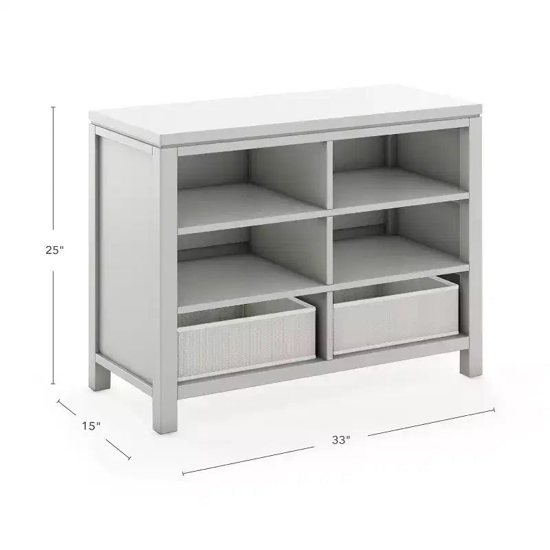 Martha Stewart Crafting Kids' Double Open Storage: Children's Wooden Arts and Crafts Supply Organizer with Fabric Bin Storage