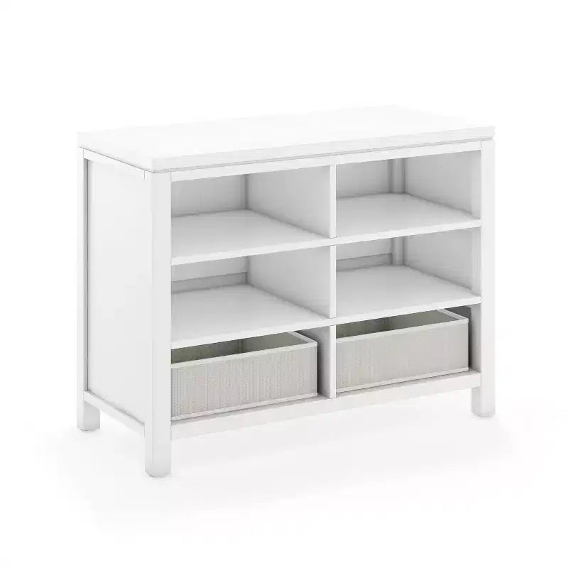Martha Stewart Crafting Kids' Double Open Storage: Children's Wooden Arts and Crafts Supply Organizer with Fabric Bin Storage
