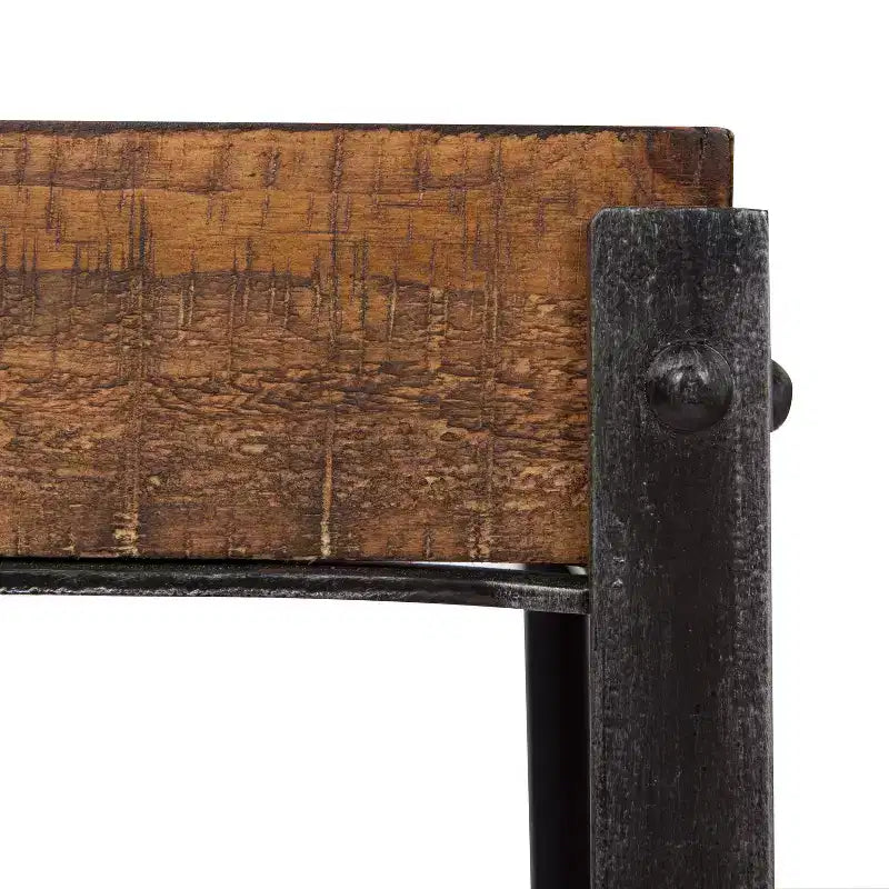 Kate and Laurel Marsh Square Wood Nesting Table, 2 Piece, Rustic Brown