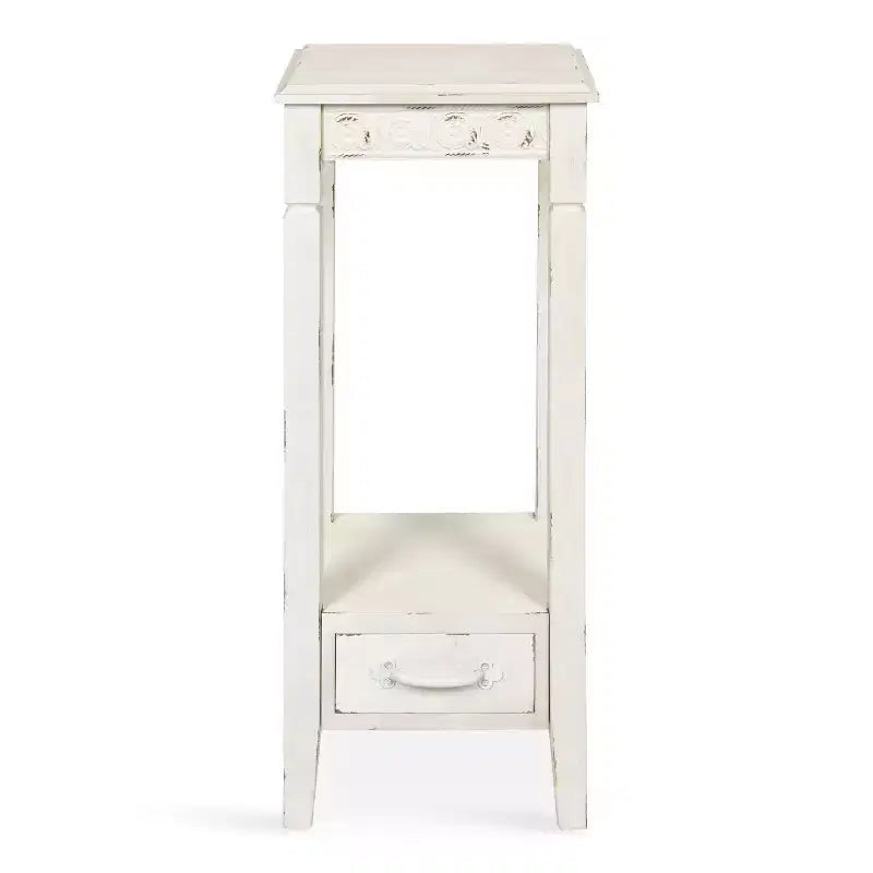 Kate and Laurel Idabelle Square Wood Tea Table, 12x12x30, White