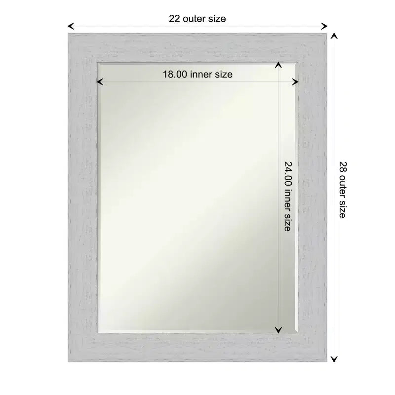 Amanti Art Shiplap Petite Bevel Wood Bathroom Wall Mirror