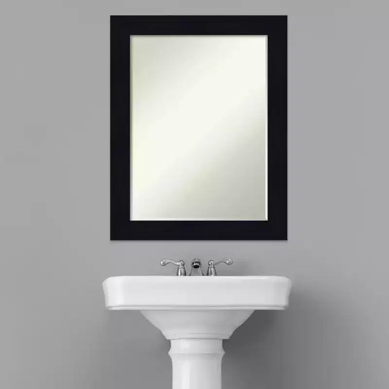 Amanti Art Shiplap Petite Bevel Wood Bathroom Wall Mirror