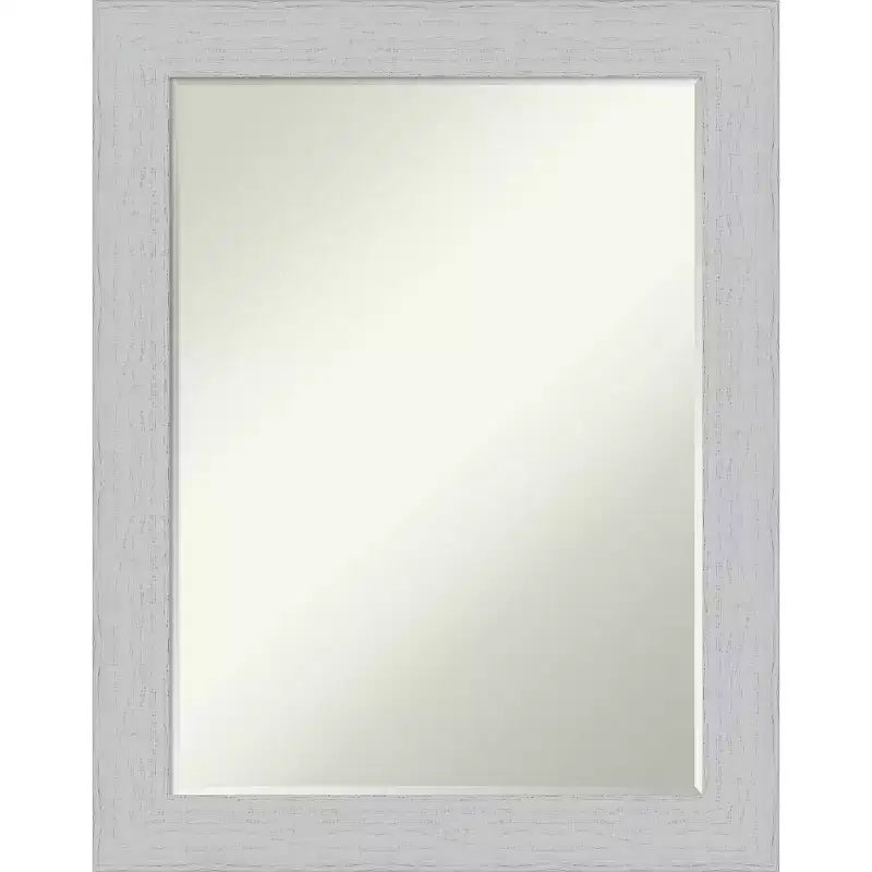 Amanti Art Shiplap Petite Bevel Wood Bathroom Wall Mirror
