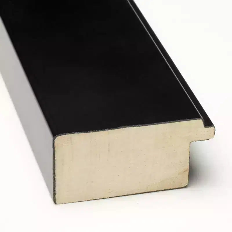 Amanti Art Corvino Black Narrow Beveled Wood Bathroom Wall Mirror