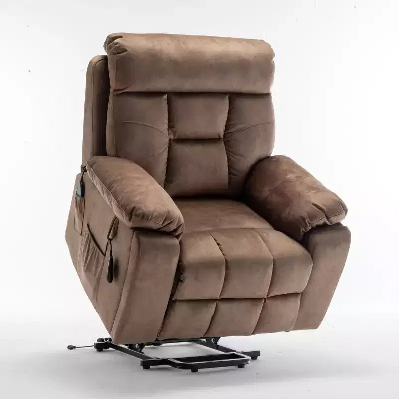Electric Lift Massage Recliner With Heating Function And Side Pocket - ModernLuxe