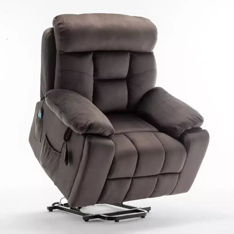 Electric Lift Massage Recliner With Heating Function And Side Pocket - ModernLuxe