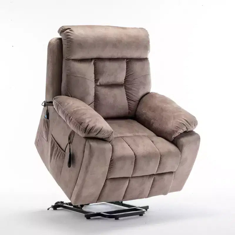 Electric Lift Massage Recliner With Heating Function And Side Pocket - ModernLuxe