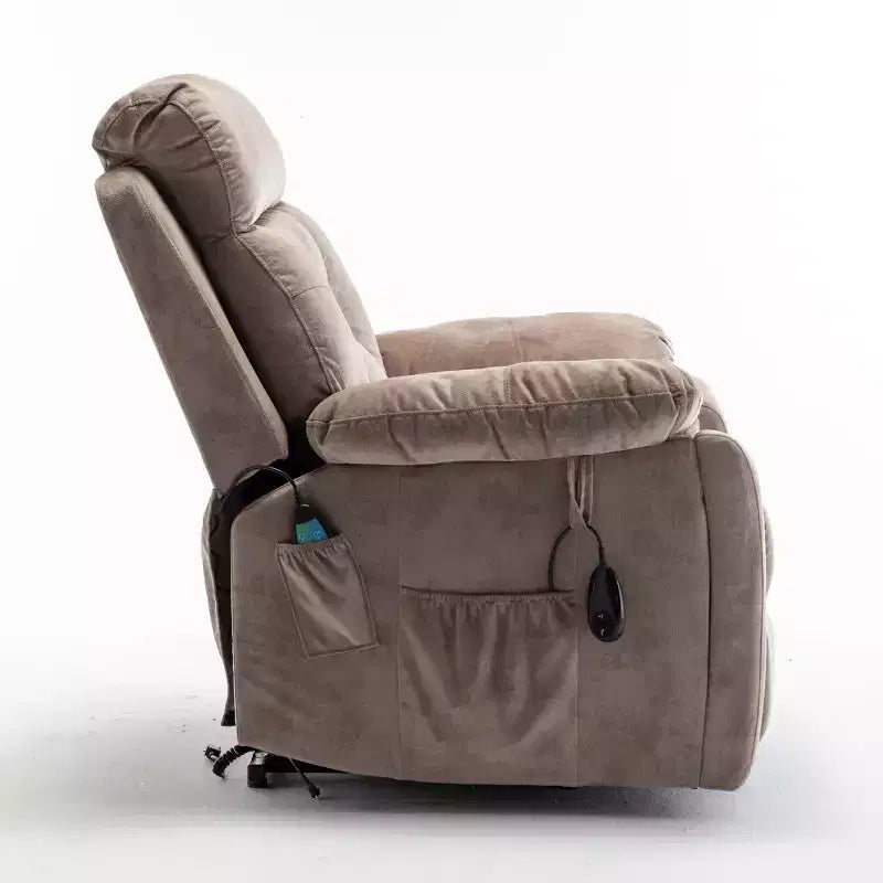 Electric Lift Massage Recliner With Heating Function And Side Pocket - ModernLuxe