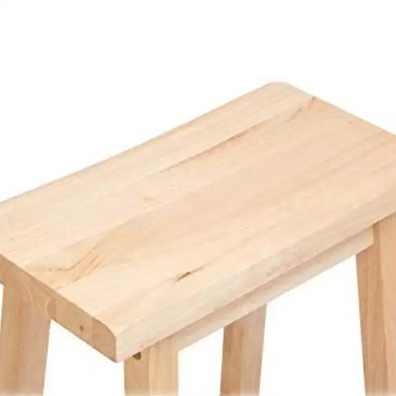 PJ Wood Classic Saddle-Seat 29 Tall Kitchen Counter Stool for Homes, Dining Spaces, and Bars w/Backless Seat, 4 Square Legs, Natural (5 Pack)