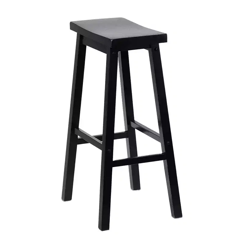 PJ Wood Classic Saddle Seat 29 Inch Tall Kitchen Counter Stools, Black (8 Pack)