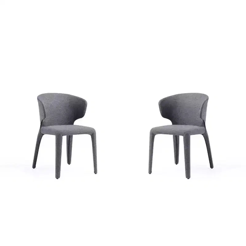 Set of 2 Conrad Modern Woven Tweed Dining Chairs - Manhattan Comfort