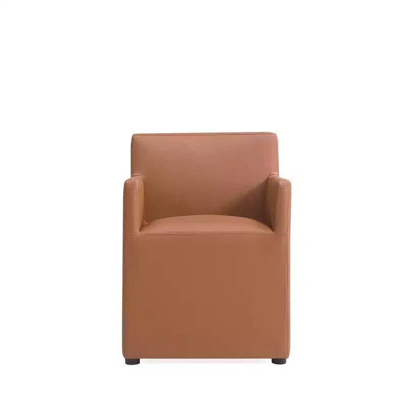 Set of 2 Anna Modern Square Faux Leather Dining Armchairs - Manhattan Comfort