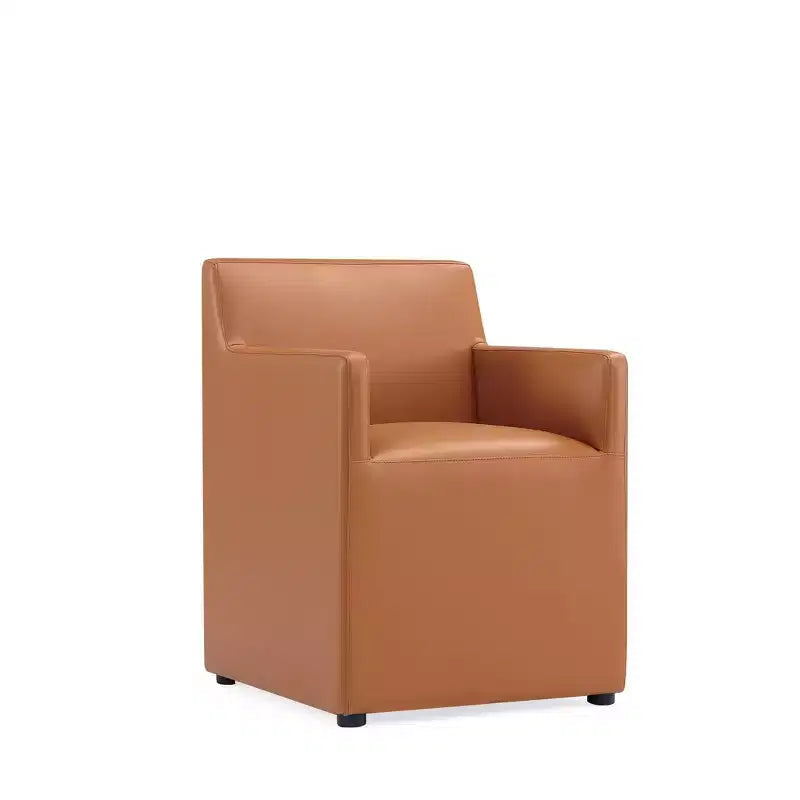 Set of 2 Anna Modern Square Faux Leather Dining Armchairs - Manhattan Comfort