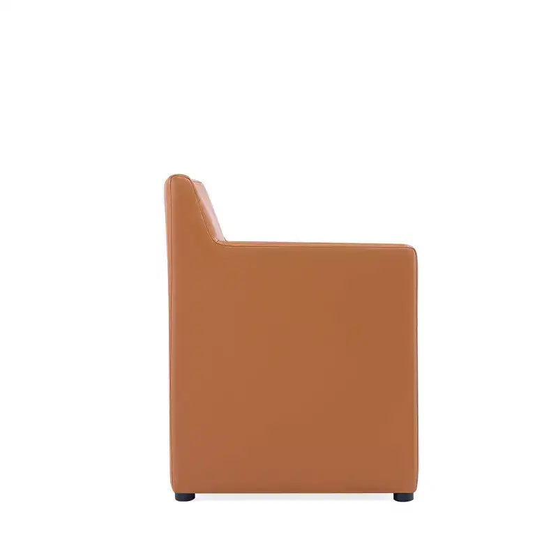 Set of 2 Anna Modern Square Faux Leather Dining Armchairs - Manhattan Comfort