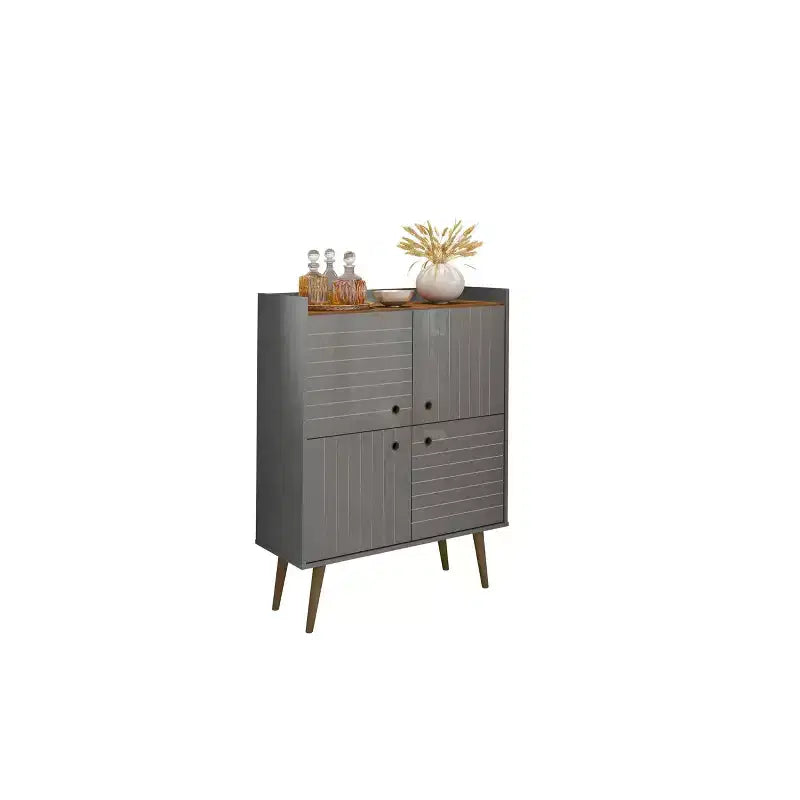 45.5 Bogart Mid-Century Modern 4 Shelf Accent Cabinet - Manhattan Comfort