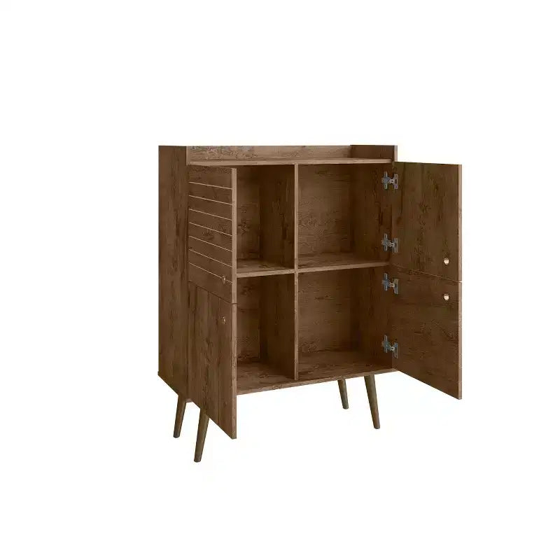 45.5 Bogart Mid-Century Modern 4 Shelf Accent Cabinet - Manhattan Comfort