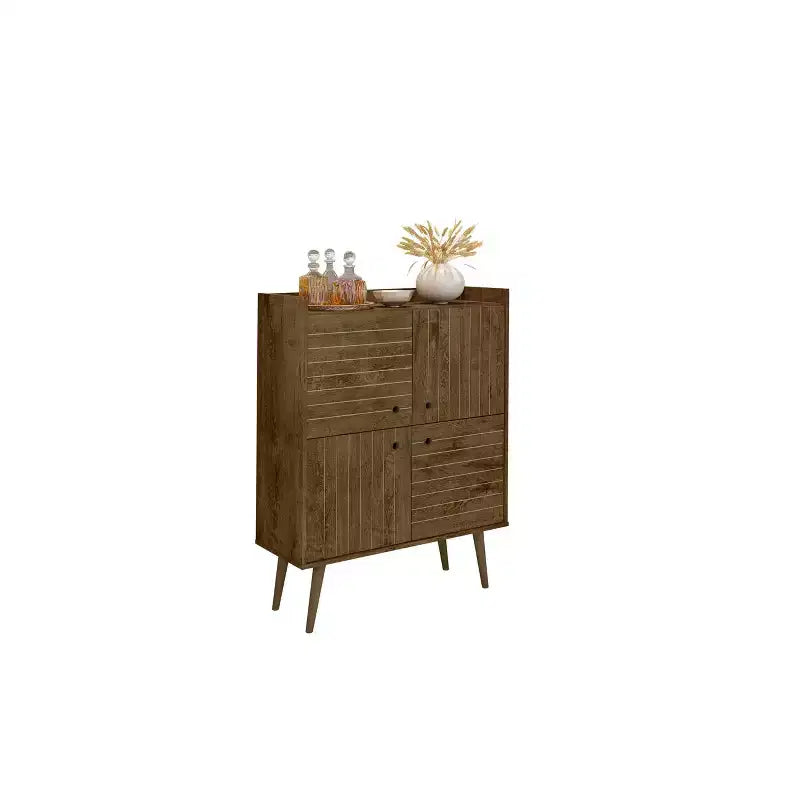 45.5 Bogart Mid-Century Modern 4 Shelf Accent Cabinet - Manhattan Comfort