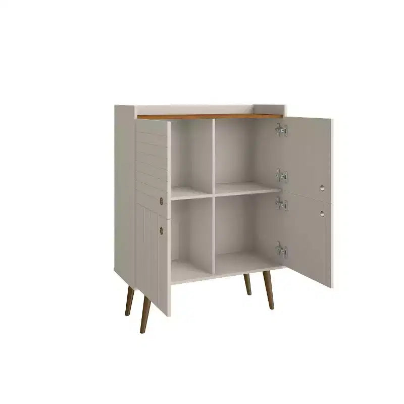 45.5 Bogart Mid-Century Modern 4 Shelf Accent Cabinet - Manhattan Comfort