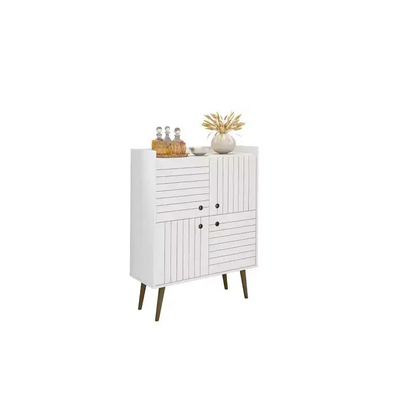45.5 Bogart Mid-Century Modern 4 Shelf Accent Cabinet - Manhattan Comfort