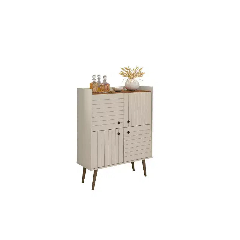 45.5 Bogart Mid-Century Modern 4 Shelf Accent Cabinet - Manhattan Comfort
