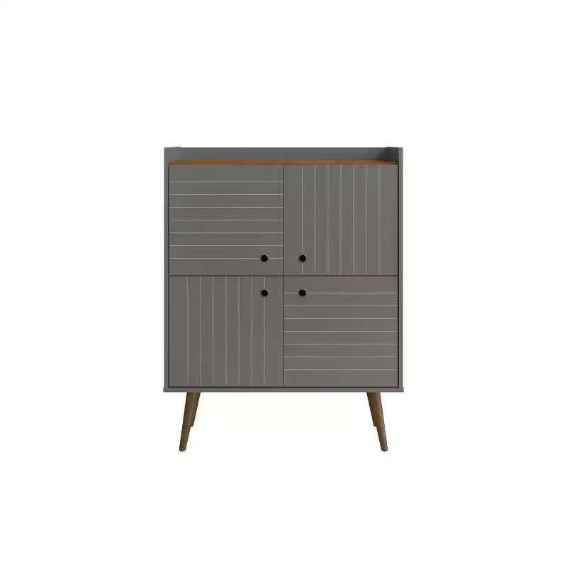 45.5 Bogart Mid-Century Modern 4 Shelf Accent Cabinet - Manhattan Comfort