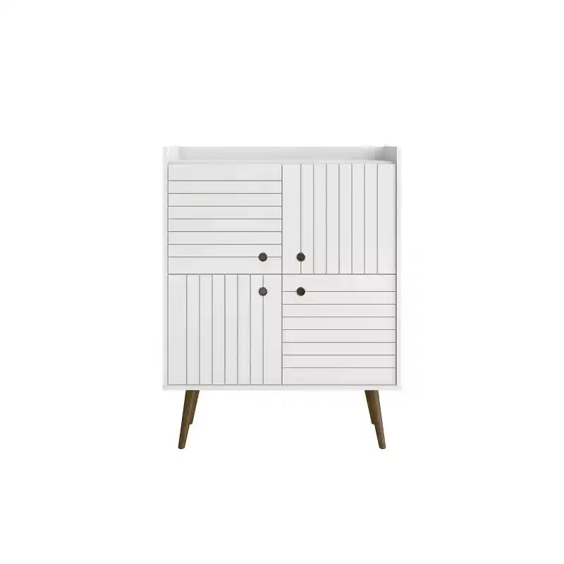 45.5 Bogart Mid-Century Modern 4 Shelf Accent Cabinet - Manhattan Comfort