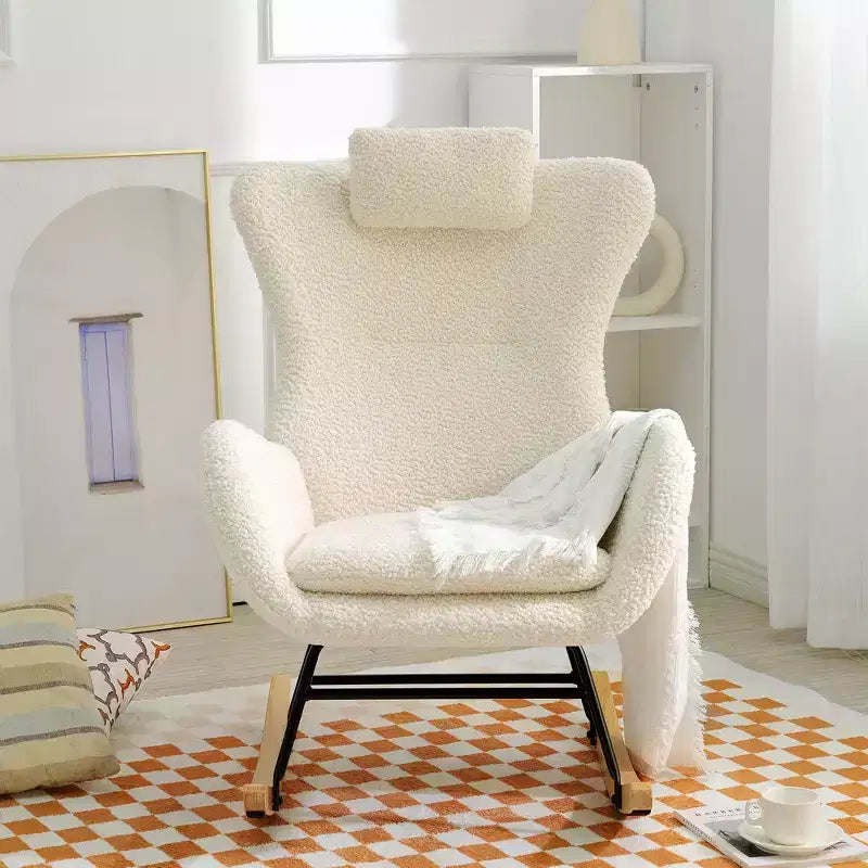 Teddy Tufted Rocking Chair with Rubber Legs - ModernLuxe