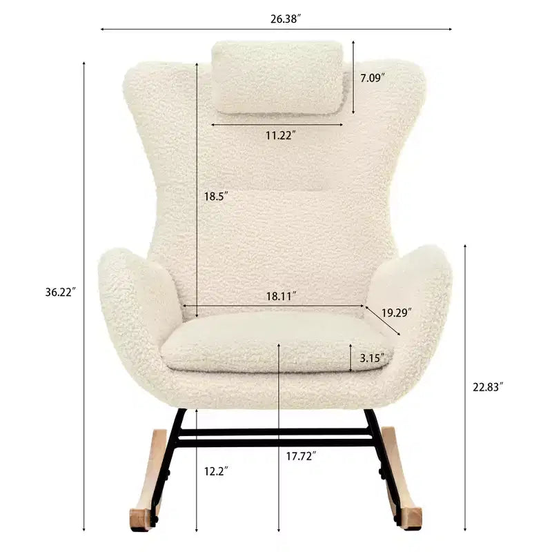 Teddy Tufted Rocking Chair with Rubber Legs - ModernLuxe